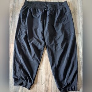 Athletic Jogger Pants Black Lightweight Zipper Pockets Drawstring Waist Size XXL